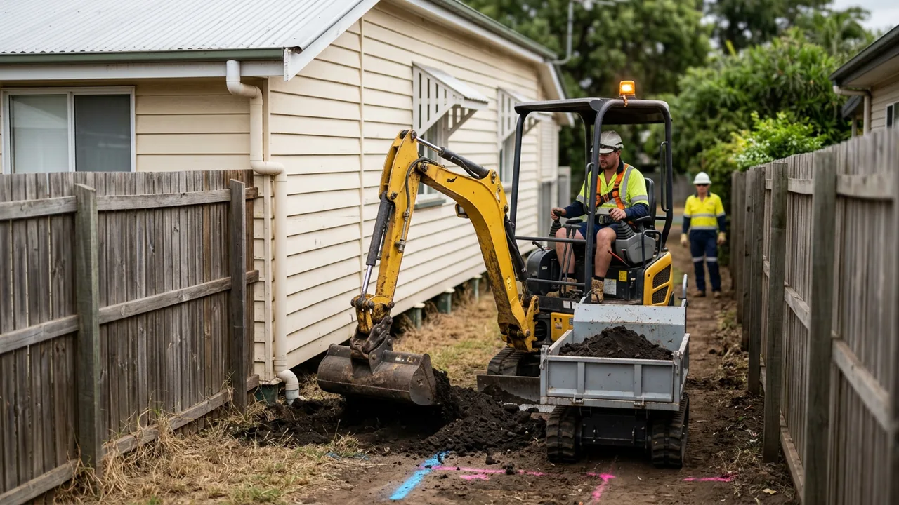 Mini Excavator Hire Toowoomba for Tight Backyards